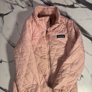 Patagonia Girls' Quilted Bomber Jacket – Light Pink, Size 5T